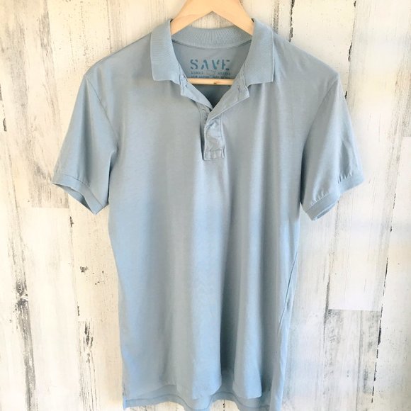 NWOT Save Khaki Polo Knit Shirt MEN's Blue Tee Short Sleeve Made in USA - Picture 1 of 7